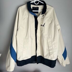 Nautica Cream and Blue Jacket
